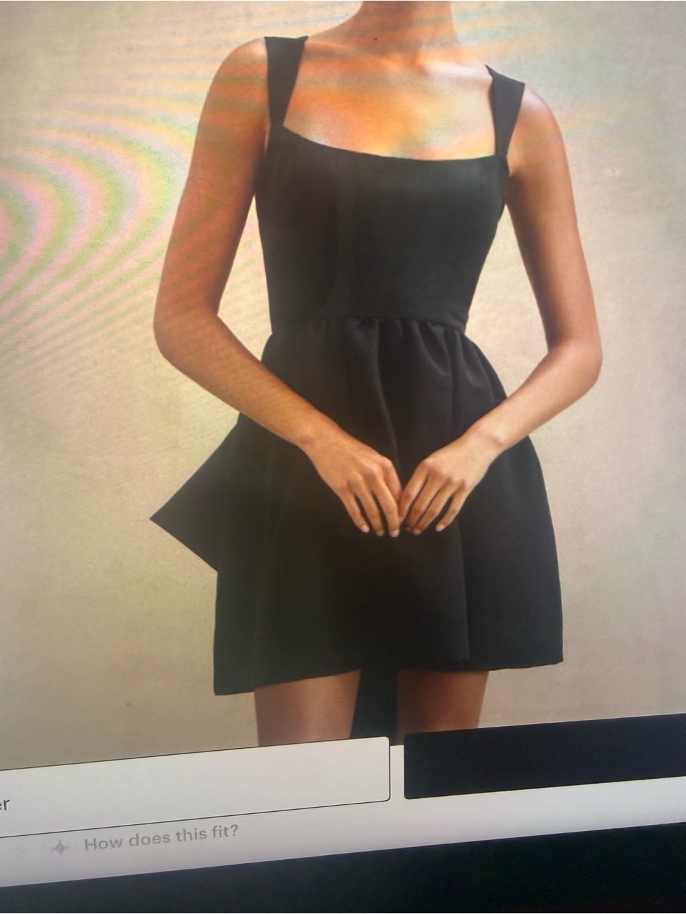 Sachin + Babi Black Square-Neck Mini Dress with Flared Peplum Skirt